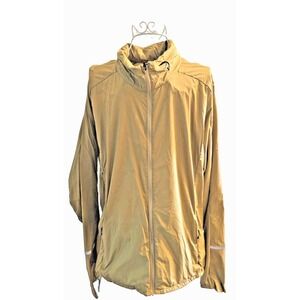 REI Co-op Jacket Windbreaker Unisex Hood Inside Pockets L Reflective Outdoorwear